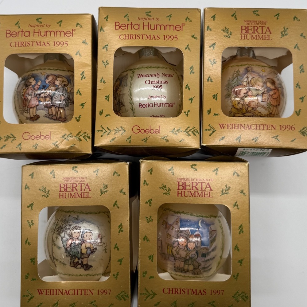 VTG Berta Hummel Goebel Christmas Ornament 5‎ bulb lot 1990s collect gift